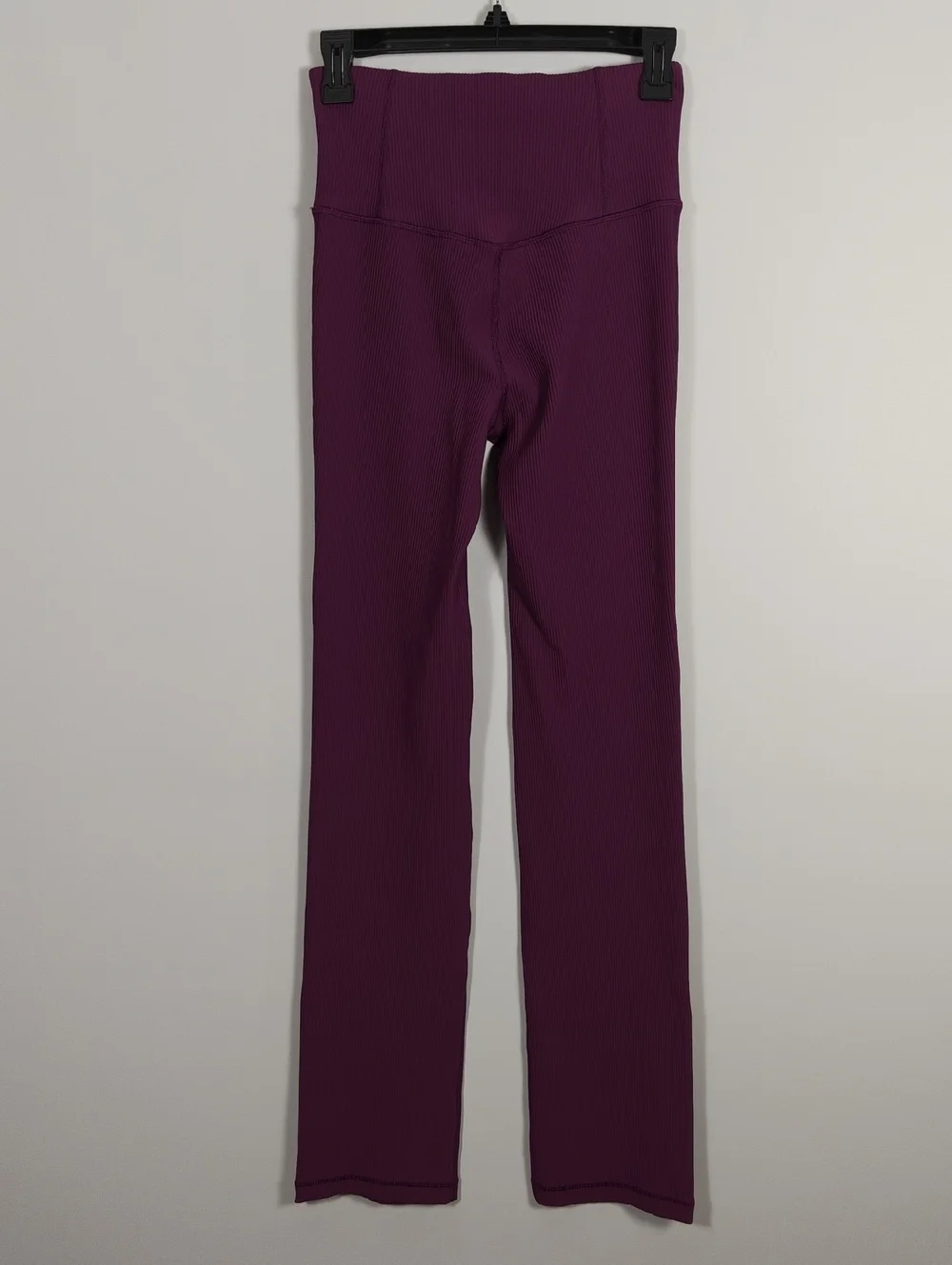 ATHLETA Elation Ultra High Rise Rib Snap Straight Leg Pant in Purple Size Small